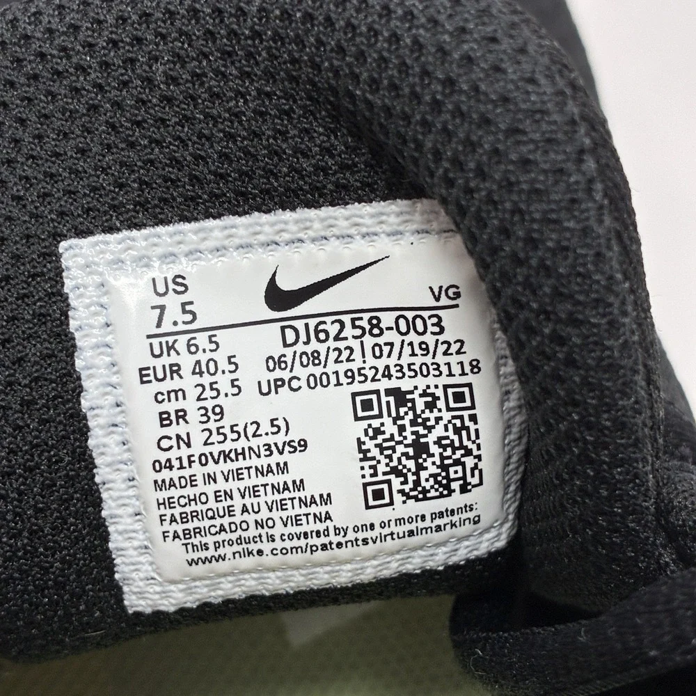 Nike Tanjun DJ6258-003 Men's 7.5 Black White Mesh Low Top Sneakers Shoes